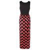 Wave Stripe Dress Sleeveless Vest Skirt   orange black   S - Mega Save Wholesale & Retail - 2