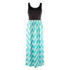 Wave Stripe Dress Sleeveless Vest Skirt   green   S - Mega Save Wholesale & Retail - 1