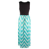 Wave Stripe Dress Sleeveless Vest Skirt   green   S - Mega Save Wholesale & Retail - 2