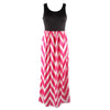 Wave Stripe Dress Sleeveless Vest Skirt   rose red   S - Mega Save Wholesale & Retail - 1