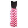 Wave Stripe Dress Sleeveless Vest Skirt   rose red   S - Mega Save Wholesale & Retail - 2