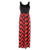 Wave Stripe Dress Sleeveless Vest Skirt   watermelon red   S - Mega Save Wholesale & Retail - 1