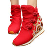 Wave Vintage Beijing Cloth Shoes Embroidered Boots red - Mega Save Wholesale & Retail - 1