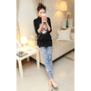 Fashion Women Vintage Print Skinny Leggings Retro printStretchy Sexy Jeggings Pencil Pants blue - Mega Save Wholesale & Retail