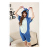 Unisex Adult Pajamas  Cosplay Costume Animal Onesie Sleepwear Suit Summer   blue  stitch - Mega Save Wholesale & Retail