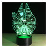 3D Star War Millennium Falcon Projector Night Bulb USB Powered LED Lights Desk Lamp - Mega Save Wholesale & Retail - 1