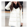Down Coat Woman Middle Long Slim Plus Size Winter   white   M - Mega Save Wholesale & Retail - 1