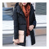 Down Coat Woman Middle Long Slim Plus Size Winter   black   M - Mega Save Wholesale & Retail - 1