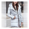 Down Coat Woman Middle Long Slim Plus Size Winter    grey   M - Mega Save Wholesale & Retail - 1