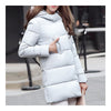 Down Coat Woman Middle Long Slim Plus Size Winter    grey   M - Mega Save Wholesale & Retail - 3