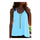 Lace Splicing Sleeveless Back Hollow Vest   blue   S - Mega Save Wholesale & Retail