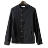 Stand Collar Jacket Flax Coat Slim Man  black   M - Mega Save Wholesale & Retail - 1