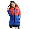 Woman Thick Warm Loose Middle Long Down Coat   red blue   L - Mega Save Wholesale & Retail - 1