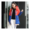 Woman Thick Warm Loose Middle Long Down Coat   red blue   L - Mega Save Wholesale & Retail - 2