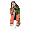 Woman Thick Warm Loose Middle Long Down Coat   green orange   L - Mega Save Wholesale & Retail - 1
