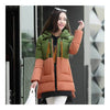 Woman Thick Warm Loose Middle Long Down Coat   green orange   L - Mega Save Wholesale & Retail - 2