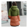 Woman Thick Warm Loose Middle Long Down Coat   green orange   L - Mega Save Wholesale & Retail - 3