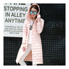 Hooded Thin Light Middle Long Down Coat Slim Woman    pink   S - Mega Save Wholesale & Retail - 1