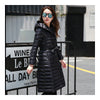 Hooded Thin Light Middle Long Down Coat Slim Woman    black   S - Mega Save Wholesale & Retail - 3