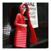Hooded Thin Light Middle Long Down Coat Slim Woman   red    S - Mega Save Wholesale & Retail - 1