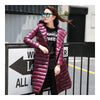 Hooded Thin Light Middle Long Down Coat Slim Woman   wine red   S - Mega Save Wholesale & Retail - 3