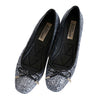 Metal Paillette Dazzling Bowknot Square Flat Thin Shoes  grey  35 - Mega Save Wholesale & Retail