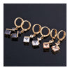 Stylish Square Zircon Earrings   gold plated white zircon - Mega Save Wholesale & Retail - 3