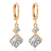 Stylish Square Zircon Earrings   gold plated white zircon - Mega Save Wholesale & Retail - 1