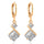 Stylish Square Zircon Earrings   gold plated white zircon - Mega Save Wholesale & Retail - 1