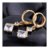 Stylish Square Zircon Earrings   gold plated white zircon - Mega Save Wholesale & Retail - 2