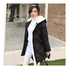Winter Woman Loose Thick Warm Down Coat Middle Long   black   S - Mega Save Wholesale & Retail - 1