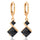 Stylish Square Zircon Earrings    gold plated black zircon - Mega Save Wholesale & Retail - 1