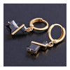 Stylish Square Zircon Earrings    gold plated black zircon - Mega Save Wholesale & Retail - 2