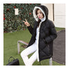 Winter Woman Loose Thick Warm Down Coat Middle Long   black   S - Mega Save Wholesale & Retail - 2