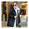 Down Coat Woman Middle Long Hoodied Slim Winter    black    S - Mega Save Wholesale & Retail - 3