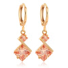 Stylish Square Zircon Earrings   gold plated yellow zircon - Mega Save Wholesale & Retail - 1