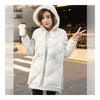 Winter Woman Loose Thick Warm Down Coat Middle Long   grey   S - Mega Save Wholesale & Retail - 2
