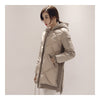 Down Coat Woman Middle Long Hoodied Slim Winter     beige    S - Mega Save Wholesale & Retail - 2