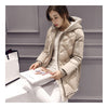 Winter Woman Loose Thick Warm Down Coat Middle Long   beige   S - Mega Save Wholesale & Retail - 2