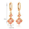 Stylish Square Zircon Earrings   gold plated white zircon - Mega Save Wholesale & Retail - 4