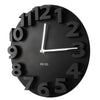 Creative Round Simple 3D Digital Wall Clock   black - Mega Save Wholesale & Retail - 1