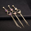 Bowknot Zircon Long Navel Buckle Body Puncture   gold plated purple zircon - Mega Save Wholesale & Retail - 4