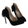 Back Heel Tassel Pointed Thin High Heel Low-cut Wedding Shoes  black 35 - Mega Save Wholesale & Retail