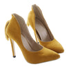 Back Heel Tassel Pointed Thin High Heel Low-cut Wedding Shoes  yellow - Mega Save Wholesale & Retail