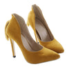 Back Heel Tassel Pointed Thin High Heel Low-cut Wedding Shoes  yellow  35 - Mega Save Wholesale & Retail