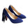 Tassel High Heel Women Thin Shoes Fluff Low-cut Wedding Shoes Plus Size   blue  35 - Mega Save Wholesale & Retail