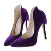 Back Heel Tassel Pointed Thin High Heel Low-cut Wedding Shoes  purple  35 - Mega Save Wholesale & Retail