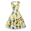 Summer Printing High End Big Peplum Slim Dress   white   S - Mega Save Wholesale & Retail - 1