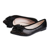 Casual Bowknot Flat Thin Shoes Hollow Low-cut Pointed   black - Mega Save Wholesale & Retail