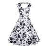 Summer Printing High End Big Peplum Slim Dress   black   S - Mega Save Wholesale & Retail - 1